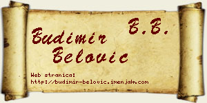 Budimir Belović vizit kartica